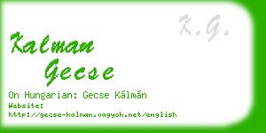 kalman gecse business card